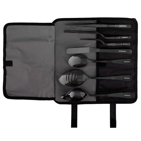 CREATIVECHEF 7-Piece Professional Chef Plating Kit - Black Stainless Steel Culinary Set
