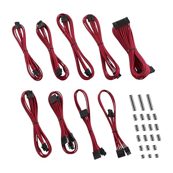 Upgrade Your Setup: CableMod RT-Series Classic ModFlex Sleeved Cable Kit for ASUS, Seasonic & Phanteks (Red)