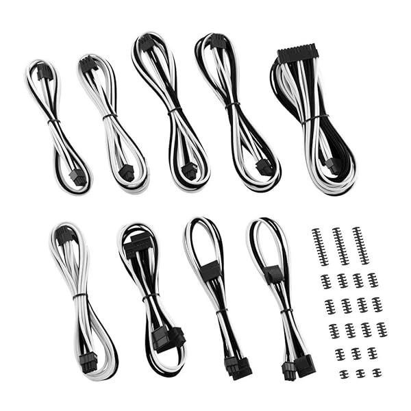 Upgrade Your Build: CableMod RT-Series Classic ModMesh Sleeved Cable Kit for ASUS/Seasonic/Phanteks (Black & White)