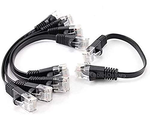 Buy CablesOnline 5-Pack 6-Inch CAT6 Flat Ethernet Cables - Black RJ45 Patch Cables (U6-000FK-5) for Fast Networking