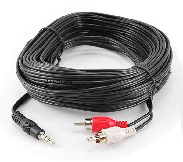Buy CablesOnline 50ft 3.5mm to 2-RCA Audio Cable - High-Quality Stereo Connection