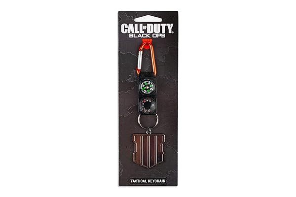 Call of Duty: Black Ops 4 Logo Keychain & Compass Set - Thermometer & Shield Emblem Included!