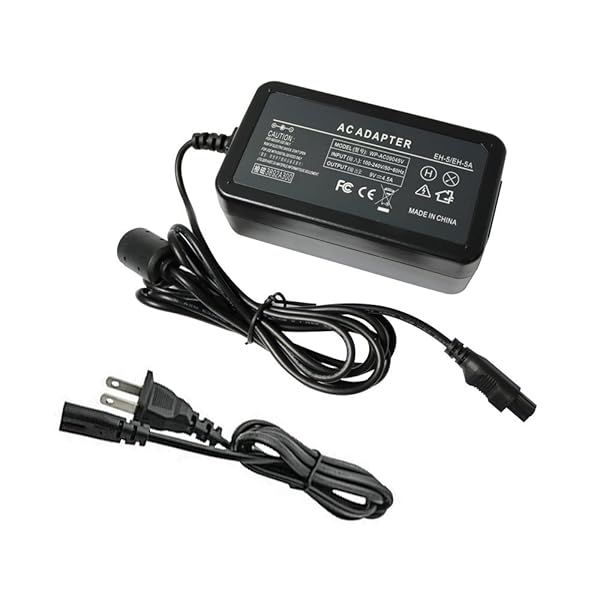 Camera AC Power Adapter for Nikon D90, D80, D70, D100, D300 - Replacement for EH-5, EH-5A, EH-5B, US Plug