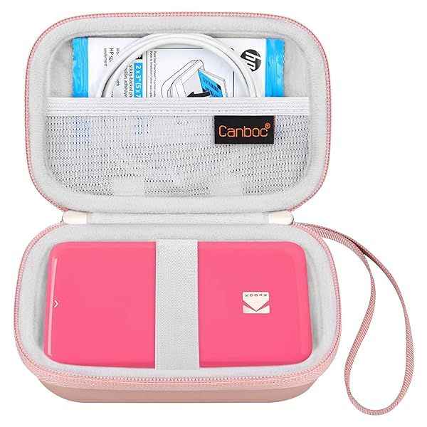 Canboc Rose Gold Carrying Case for KODAK Step Mini Printer - Fits Photo Paper & USB Cable