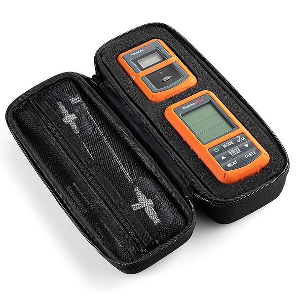 Carrying Case Travel Bag for ThermoPro TP20 TP08B Wireless Remote Digital Cooking Thermometer Shockproof Waterproof Black Protective Case