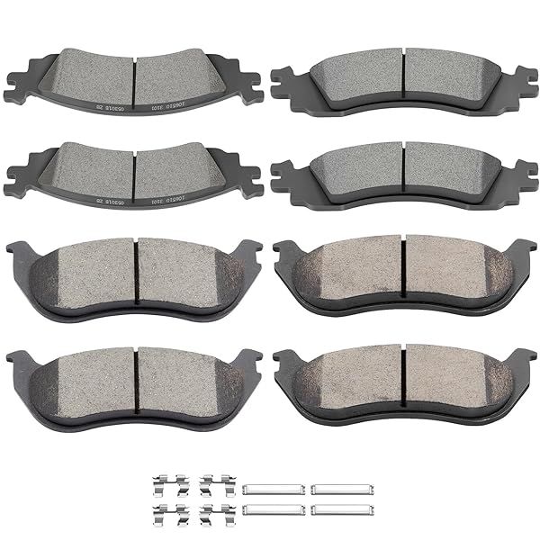 SCITOO 8pcs Ceramic Brake Pads Kit for Ford Explorer, Sport Trac, Taurus & Mercury Mountaineer (2006-2012)