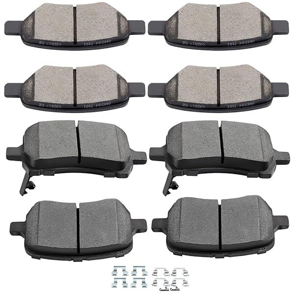 SCITOO 8pcs Ceramic Brake Pads Kit for Chevy Cobalt, Malibu, Pontiac G5/G6 & Saturn Aura - Perfect Fit & Performance