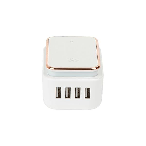 ChargeHub X4: 4-Port USB Supercharger with 50 Lumen LED Night Light - Fast Charging for iPhone, Galaxy, iPad & More