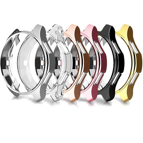 Chofit TPU Case for Galaxy Watch 42mm - Shock-Proof & Shatter-Resistant Bumper Cover (1 Pack 6 in 1) - SM-R810/SM-R815 Compatible