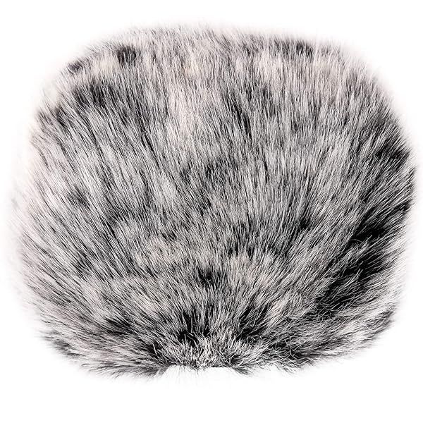 ChromLives Furry Windscreen Muff for Outdoor Microphones Compatible with Zoom H5 H6 Grey Mic Cover Wind Muff