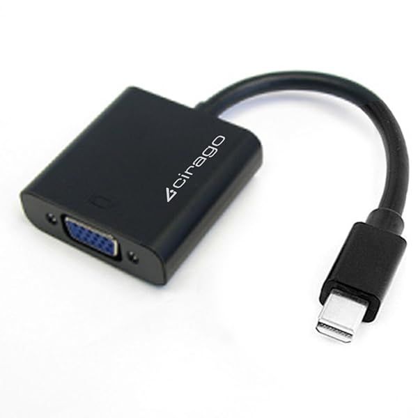 Cirago Mini DisplayPort to VGA Active Adapter (DPA2011) - High-Quality Black Converter for Seamless Display Connection