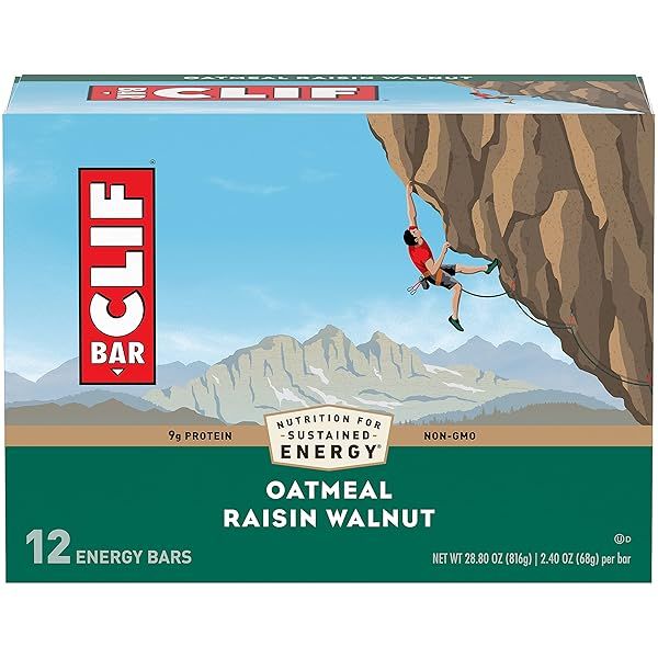 Clif Bar Oatmeal Raisin Walnut Energy Bars - 12 Pack (2.4 oz each) | Healthy Snack for Energy Boost