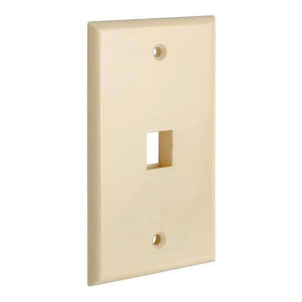 Cmple 1 Port Keystone Wall Plate Single Gang Standard Size Keystone Jack Insert Ivory