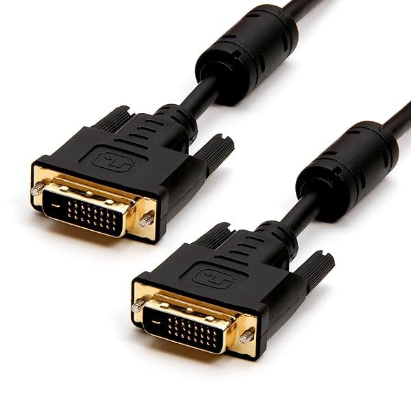 Cmple 10ft DVI Cable - Dual Link Male DVI to DVI for Gaming PC, Laptop, Projector & Monitor - High-Quality Black Cable