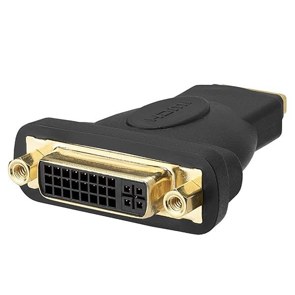 High-Speed DVI-D Female to HDMI Female Adapter - Gold Plated Coupler for HDTV, DVD & Projectors