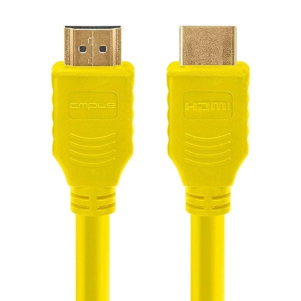Cmple 10FT HDMI Cable - High Speed 4K UHD 60Hz, 18Gbps, 3D Support - Yellow HDMI Cord for HDTV & Audio Return