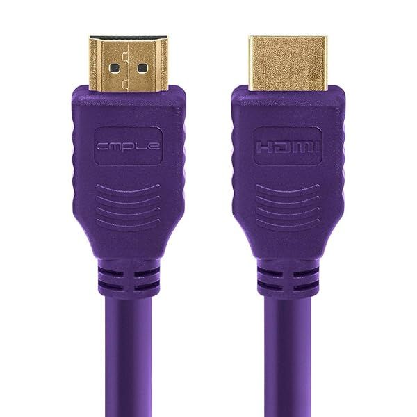 Cmple 3FT HDMI Cable - High Speed 4K UHD 60Hz, 18Gbps, 3D Audio Return - Purple HDMI Cord