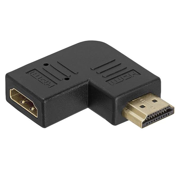 Cmple HDMI Right Angle Adapter - 90 Degree Male to Female Converter for 4K 3D HDMI Extending
