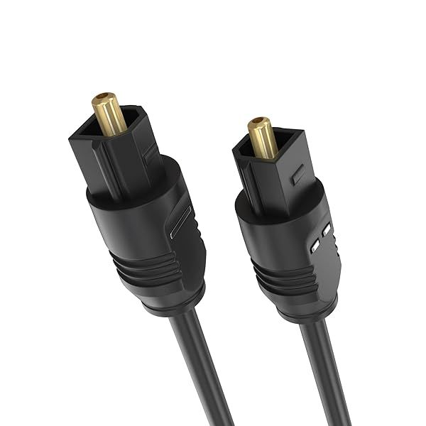 Cmple 12ft Slim Optical Audio Cable - Ultra-Thin Gold Plated Toslink for Soundbars, AV Receivers & Game Consoles