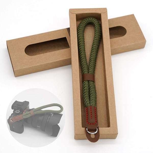 Comfortable Cotton Camera Wrist Strap for Sony A7 A9 A6000 & Fujifilm X-T30 - Safe Tether in Green