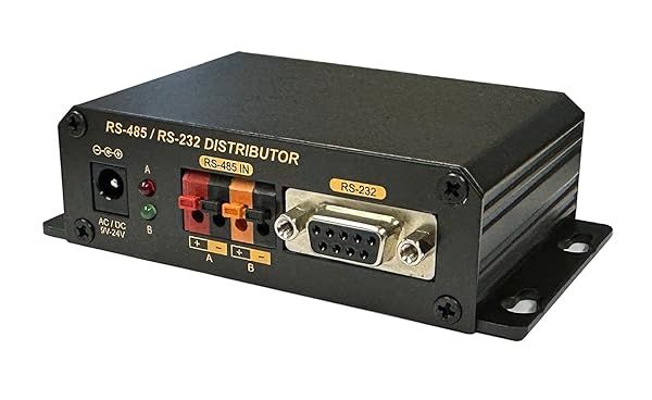 Cop Security 15-RS204 2-in-1 RS-485 Data Distributor/Converter - Reliable Black Solution