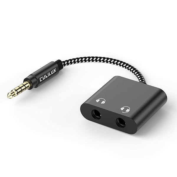 Cubilux 3.5mm Audio Splitter: Dual Headphone Adapter for MacBook, iPad, Smartphone & More