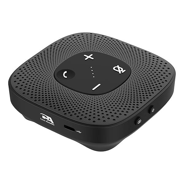 CA Essential Speakerphone SP-2000 - USB and Bluetooth Speakerphone, Clear Sound, 360 Degree Noise Cancelling Microphone with 3m Range, 66 Ft BT Wireless Range, by Cyber Acoustics