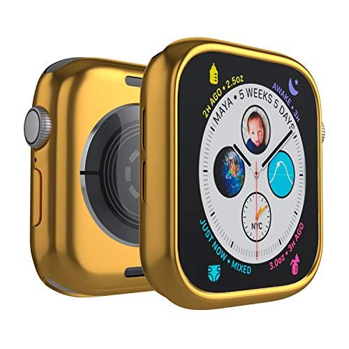 D & K Exclusives Bumper Case Compatible with Apple Watch 42mm Case, 360x Protective Case for Men Women iWatch Series 3/2/1, Gold