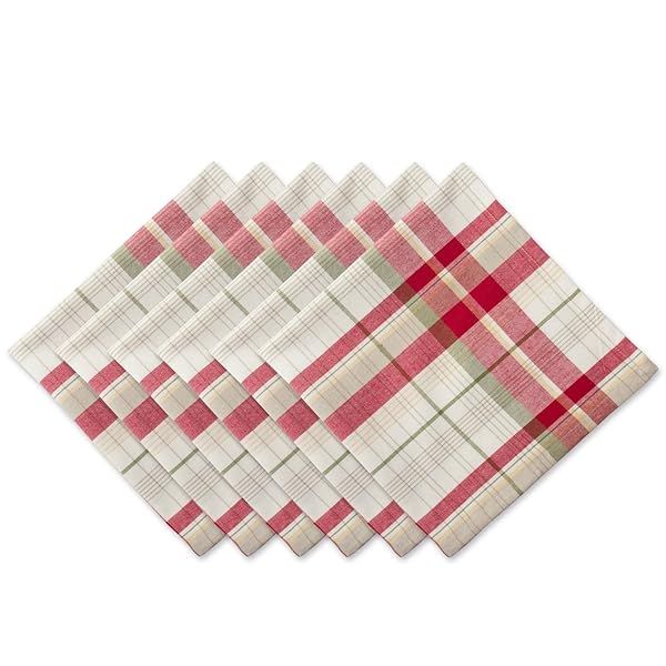 Shop DII Orchard Plaid Linen Napkin Set - 20x20 Taupe/Red, 6 Piece Tabletop Essentials