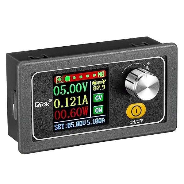 DROK Adjustable Voltage Regulator: 6V-36V Buck Boost Converter for 5A Power Supply & Constant Current Control