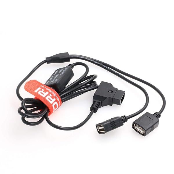 DRRI 14.8V D-Tap to Dual USB 5V 2A Power Adapter Cable for Sony Cameras & Blackmagic V Lock