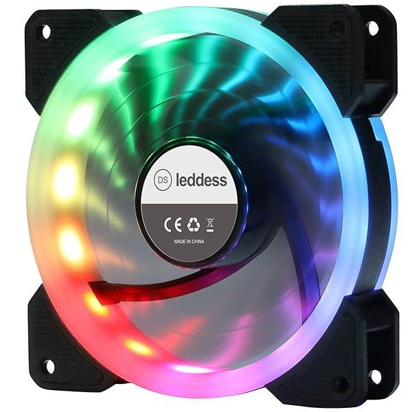 DS Leddess Rainbow RGB 120mm Cooling Fan for PC Case & CPU - Single Fan, A Series