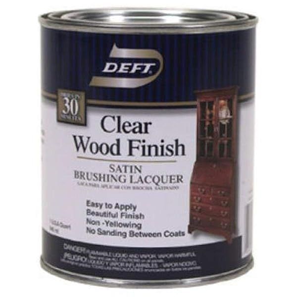 Deft Interior Clear Wood Finish Satin Brushing Lacquer Quart - Durable, Easy Application for Stunning Wood Projects