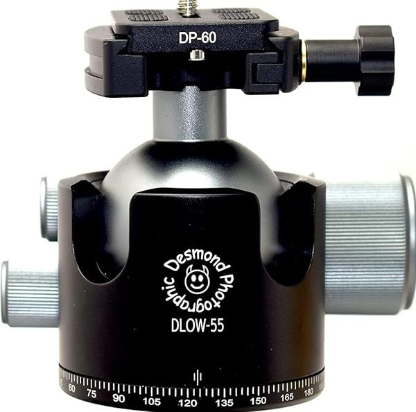Desmond DLOW-55R 55mm Low Profile Ball Head with Rapid Clamp for Arca QR Plates - Perfect for Photographers