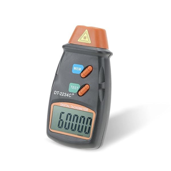 Digital Non-Tachometer RPM Tester - 2.5-99,999 RPM Auto Range Meter for Cars, Lathes, Fans & More