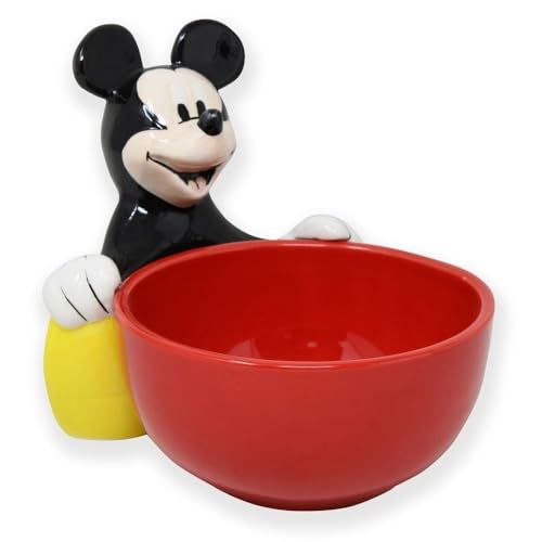 Official Disney Mickey Mouse Candy Dish - 6 Inch Ceramic Snack Bowl & Figurine