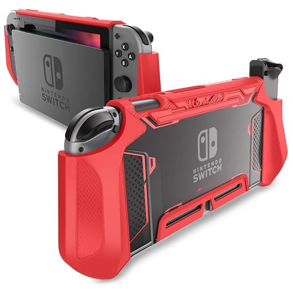 Shop Mumba Blade Series Dockable Case for Nintendo Switch - TPU Grip Cover in Red for Console & Joy-Con Protection