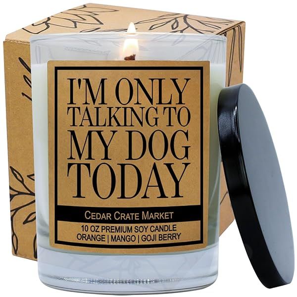 Funny Scented Candle Gifts for Dog Moms I'm Only Talking to My Dog Today Perfect for Birthdays and Christmas