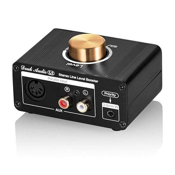 Douk Audio L1 Mini Stereo Line Level Booster Amplifier - 20dB Gain & Volume Control Preamp