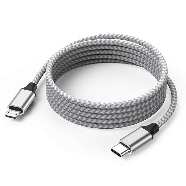 10ft DteeDck USB C to Micro USB Cable - Braided Male to Male Adapter for Fast Charging & Data Transfer