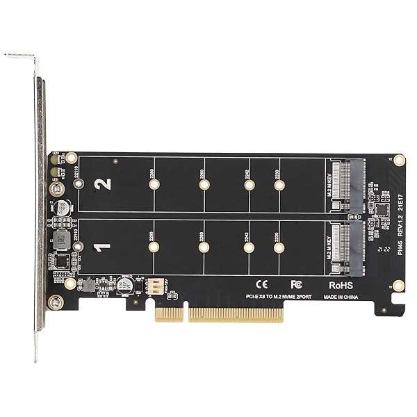 High-Speed M.2 NVMe PCIe Adapter Card - 2 x 32Gbps PCIe 3.0/4.0 X16 Expansion for M.2 SSDs
