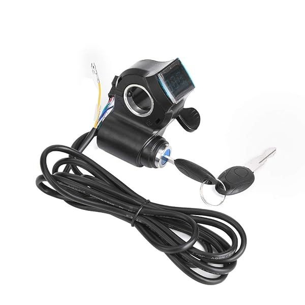 Tbest E-Bike Throttle Thumb Speed Control with Key Lock and LCD Display for Electric Bike and Scooter