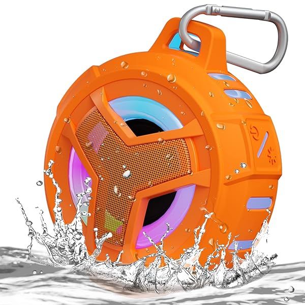 EBODA IPX7 Waterproof Bluetooth Shower Speaker - Portable Mini Speaker with RGB Light for Pool, Beach & Kayak - Perfect Gift for All!
