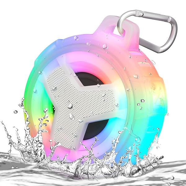 EBODA Bluetooth Shower Speaker: IP67 Waterproof, LED Light, 2000mAh, True Wireless Stereo - Perfect Gift for Music Lovers!