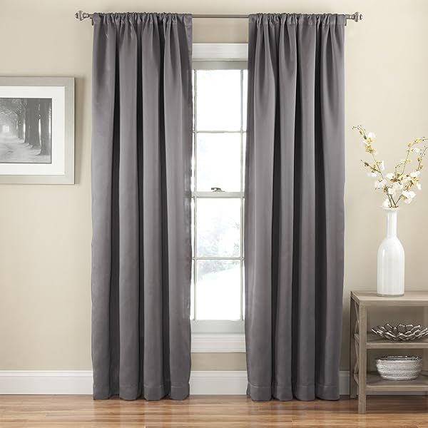 ECLIPSE Tricia Modern Room Darkening Thermal Window Curtain 52x84 Grey for Bedroom 1 Panel