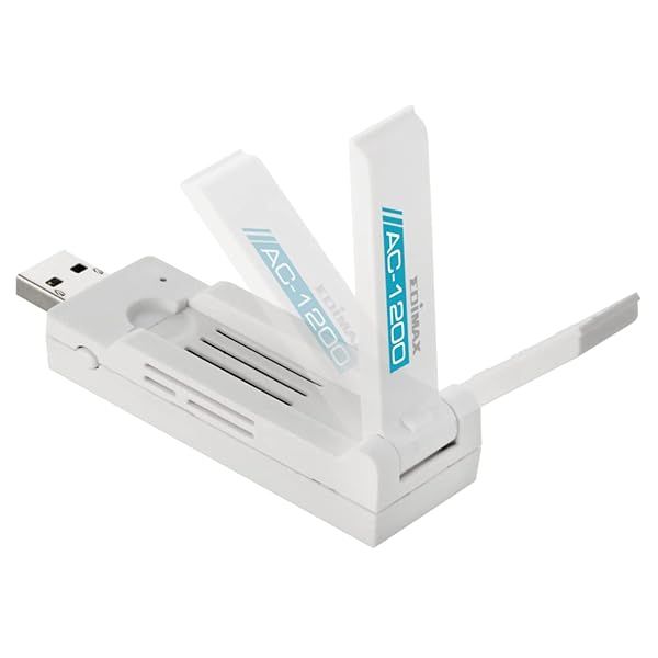 EDiMAX AC1200 Wi-Fi 5 USB Adapter: Dual-Band 867Mbps for PC, Win11, Mac & Linux - Fast, Plug-n-Play with Foldaway Antenna
