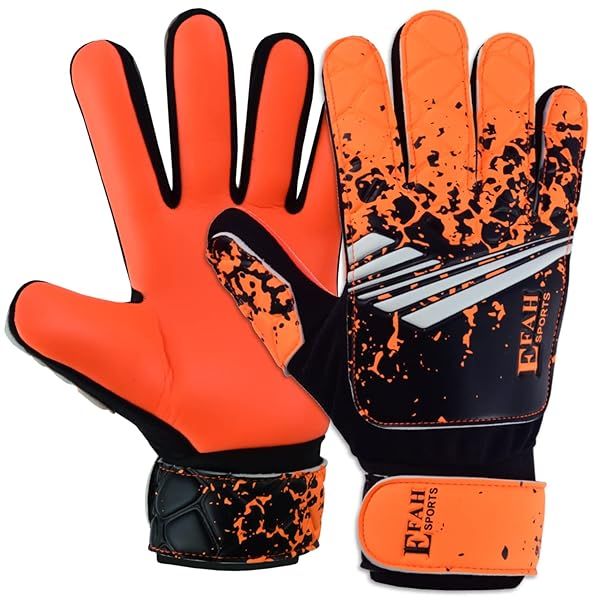 Buy EFAH SPORTS Kids Soccer Goalkeeper Gloves - Super Grip, Size 5 (Ages 9-12) - Durable Orange Goalie Gloves for Youth Football