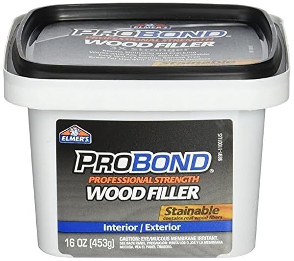 ELMERS Stainable Wood Filler 1 Pint (P9891) - 16 oz Brown for Perfect Repairs