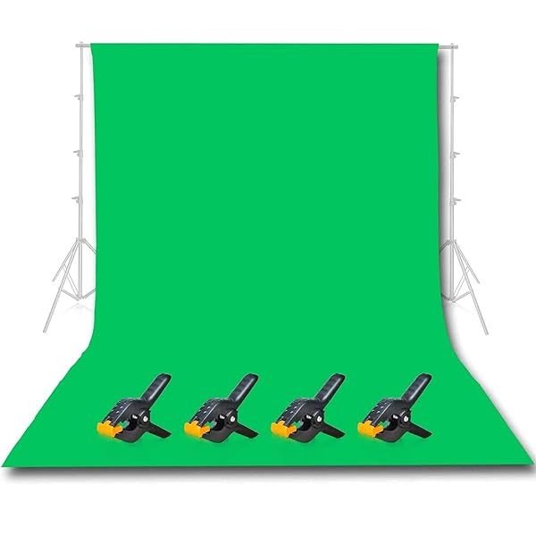 EMART 10x12 FT Green Screen Backdrop for Streaming & Photography - Includes 4 Spring Clamps