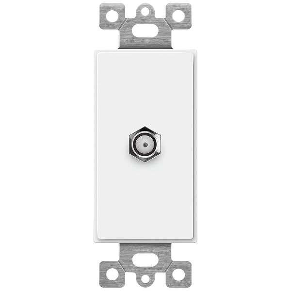ENERLITES Coaxial Television Cable Jack Adapter Insert for Wall Plates F-Type F81 Coupler Connector Unbreakable Polycarbonate White 1 Pack